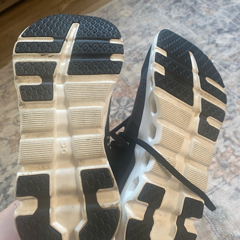 On Running Black and White Athletic Shoes - Picture 4 of 5